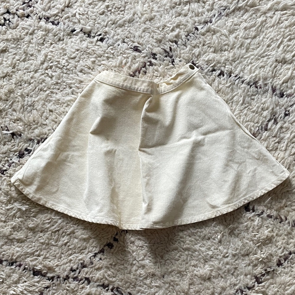 American Apparel Cream Corduroy Mini Skirt